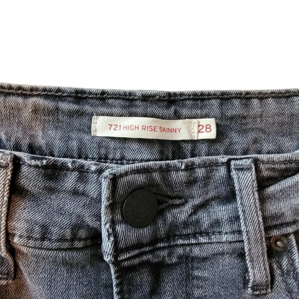 Levi's High Rise Skinny Denim Dark Gray Wash Jeans Women's 28